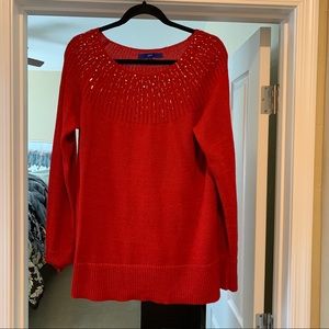 Red Sweater with sparkle detail